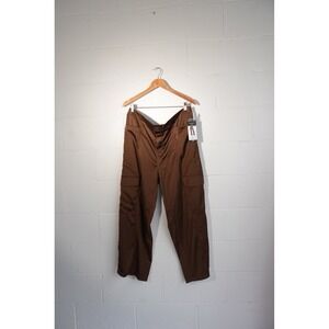 Sofia Jeans Cargo Wide Leg Pants Womens Extra Large Brown High Rise Satin